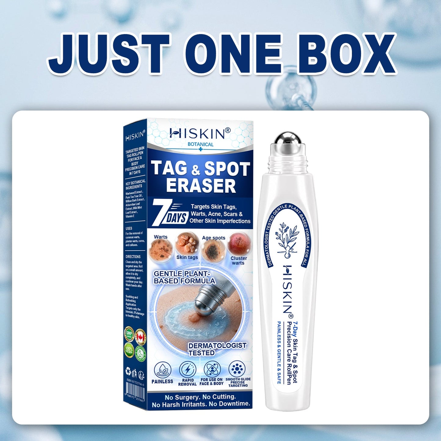 𝐇𝐈𝐒𝐊𝐈𝐍®👩‍⚕️ 𝟕-𝐃𝒂𝘆 𝐒𝗸𝐢𝐧 𝐓𝒂𝗴 & 𝐒𝐩𝙤𝐭 𝐄𝐫𝒂𝐬𝙚𝐫 Painless & Scar-Free Advanced Imperfection Removal Rollerball Pen