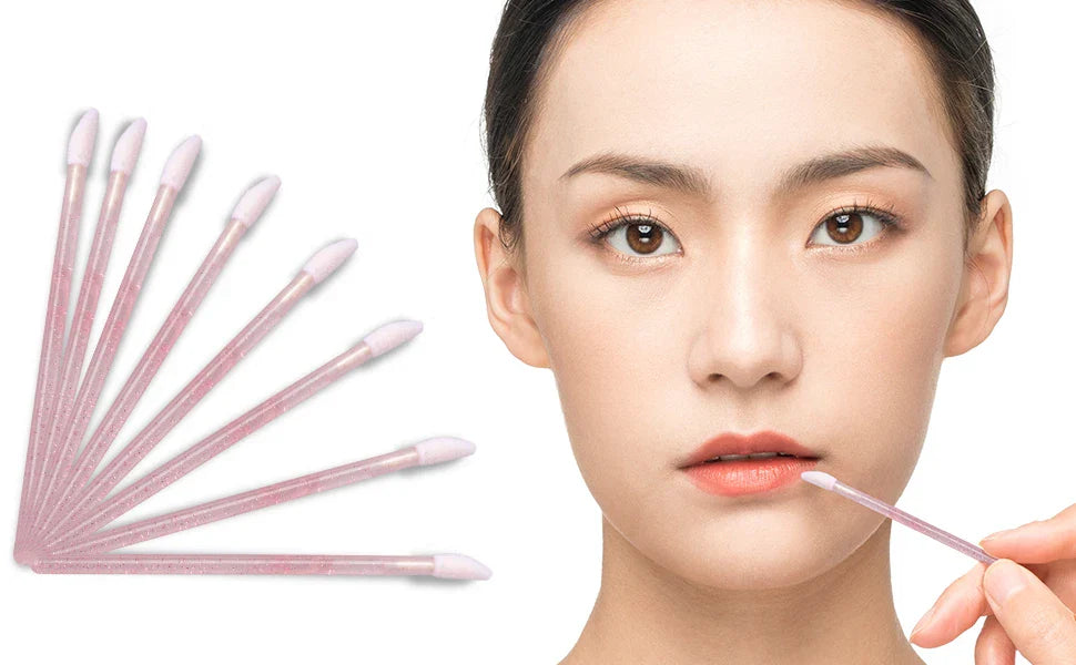 100PCS Crystal Lip Brush, Disposable Lip Brushes Lip Gloss Applicators Lipstick Gloss Wands Applicator Perfect Makeup Tool Kits